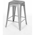 Global Industrial Interion 30"H Steel Barstool, Silver, 4/Pack