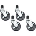 Caster Kit For Stainless Steel Workbenches, 5&quot; Swivel Locking Casters, 4/Pack