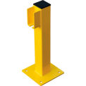 Global Industrial Steel Lift-Out Guard Rail End Post, Single-Rail, 20&quot;H, Yellow