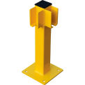 Global Industrial Steel Lift-Out Guard Rail Corner Post, Single-Rail, 20&quot;H, Yellow