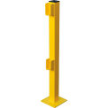 Global Industrial Steel Lift-Out Guard Rail End Post, Double-Rail, 42&quot;H, Yellow