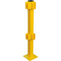 Global Industrial Steel Lift-Out Guard Rail Corner Post, Double-Rail, 42&quot;H, Yellow