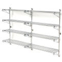 Nexel Poly-Green Wall Mount Wire Shelving, 42"W x 18"D x 63"H 4-Shelf Add-On