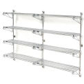 Nexel Poly-Green Wall Mount Wire Shelving, 48&quot;W x 24&quot;D x 63&quot;H 4-Shelf Add-On