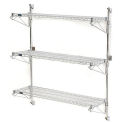 Nexel Poly-Green Wall Mount Wire Shelving, 24&quot;W x 24&quot;D x 54&quot;H 3-Shelf Starter