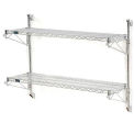 Nexel Poly-Green Wall Mount Wire Shelving, 24&quot;W x 24&quot;D x 34&quot;H 2-Shelf Starter