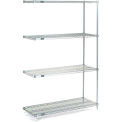 Nexel Stainless Steel, 5 Tier, Wire Shelving Add-On Unit, 42&quot;W x 14&quot;D x 86&quot;H