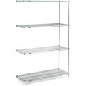 Nexel 4 Tier Wire Shelving Add-On Unit, Stainless Steel, 30&quot;W x 14&quot;D x 74&quot;H