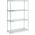 Nexel Stainless Steel, 5 Tier, Wire Shelving Starter Unit, 36&quot;W x 21&quot;D x 86&quot;H