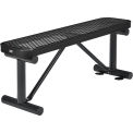 48&quot;L Outdoor Steel Flat Bench, Expanded Metal, Black
