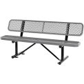 Global Industrial 72&quot;L Expanded Metal Mesh Bench w/Back Rest, Gray