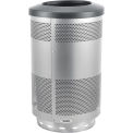 55 Gallon Perforated Steel Receptacle with Flat Lid, Stainless