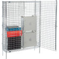 Nexel Chrome, Security Shelving Unit, 48&quot;W x 14&quot;D x 66&quot;H