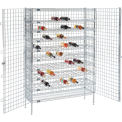 Nexel Chrome, 104 Bottle, Wine Security Shelving Unit, 48&quot;W x 14&quot;D x 66&quot;H