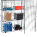 Nexel Chrome, Security Shelving Unit, 2 Quick Adjust Shelves, 36&quot;W x 14&quot;D x 66&quot;H
