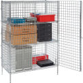 Nexel Chrome, Security Shelving Unit, 2 Quick Adjust Shelves, 36&quot;W x 24&quot;D x 66&quot;H