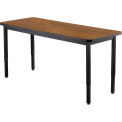 Height Adjustable Table, 48&quot;W x 24&quot;D x 22-1/4 to 37-1/4&quot;H, Walnut