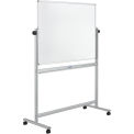 Reversible Rolling Magnetic Dry Erase Porcelain Whiteboard, 48&quot;W x 36&quot;H Board