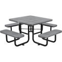 Global Industrial 46" Perforated Square Picnic Table, Gray