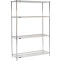 Nexel ESD, 4 Tier, Wire Shelving Starter Unit, 42&quot;W x 24&quot;D x 74&quot;H