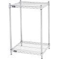 Nexel ESD, 2 Tier, Wire Shelving Starter Unit, 24&quot;W x 14&quot;D x 34&quot;H