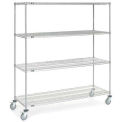 Global Industrial Chrome ESD Wire Shelf Truck w/4 Shelves, 72&quot;L x 30&quot;W x 80&quot;H