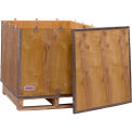 Global Industrial 4 Panel Hinged Shipping Crate w/Lid & Pallet, 29-1/4&quot;L x 29-1/4&quot;W x 29-1/4&quot;H