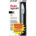 Pentel R.S.V.P. Stick Ballpoint Pen Value Pack, 0.7mm, Black Ink, Clear/Black Barrel, 24PK
