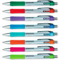 Universal Comfort Grip Retractable Gel Pen, 0.7mm, Assorted Ink, Silver Barrel, 8/Set