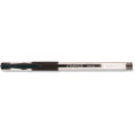 Universal Comfort Grip Stick Gel Pen, Fine 0.5mm, Black Ink, Clear Barrel, Dozen