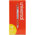 Universal Comfort Grip Retractable Ballpoint Pen, Medium 1mm, Red Ink, Clear Barrel, Dozen