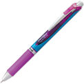 Pentel EnerGel RTX Retractable Gel Pen, Fine 0.5mm, Violet Ink, Silver/Violet Barrel