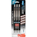 Pentel EnerGel PRO Retractable Gel Pen, Medium 0.7mm, Blue Ink, Black Barrel, 3/Pack