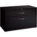 Global Industrial 36" Low Credenza with File Cabinet, Black