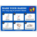 NMC WH5RB 10&quot; x 14&quot; Wash Your Hands Sign, Plastic