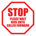 8&quot; Round Stop Please Wait Here Until Called Forward Sign Vinyl Adhesive