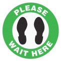17&quot; Round Please Wait Here, Vinyl Adhesive Floor Sign
