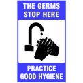 3' x 5' Germs Stop Here Safety Message Mat 3/8&quot; Thick, Blue