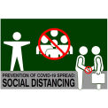 4' x 6' Social Distancing Safety Message Mat 3/8&quot; Thick, Green