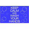 4' x 6' Keep Calm and Wash Your Hands Safety Message Mat 3/8&quot; Thick, Blue