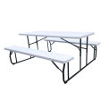 Global Industrial Plastic Folding Picnic Table, 71&quot;L, White