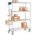 Nexelate Curbside Wire Truck w/4 Shelves & Polyurethane Casters, 42"L x 24"W x 69"H
