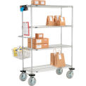 Nexelate Curbside Wire Truck w/4 Shelves & Pneumatic Casters, 48&quot;L x 18&quot;W x 72&quot;H