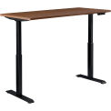 Global Industrial Height Adjustable Table - 60"W x 30"D - Walnut w/ Black Base