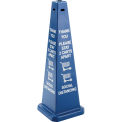 Cortina Lamba Cone, 36&quot;H, &quot;Thank You Please Stay 2 Carts Apart Social Distancing&quot;, Blue
