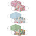 Reusable Cloth Face Mask, Washable, 3-Layer Contour, Reversible, Floral, Small, 3/Pack