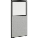 Interion® Office Partition Panel With Partial Window, 24-1/4"W x 96"H, Gray