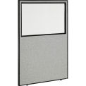 Global Industrial Office Partition Panel With Partial Window, 48-1/4&quot;W x 96&quot;H, Gray