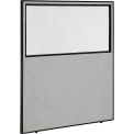 Global Industrial Office Partition Panel With Partial Window, 60-1/4"W x 96"H, Gray
