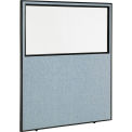 Global Industrial Office Partition Panel With Partial Window, 60-1/4"W x 96"H, Blue
